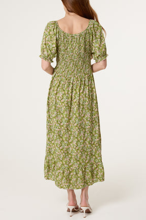 Ditsy Floral Milkmaid Midi Dress
