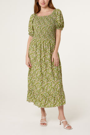 Ditsy Floral Milkmaid Midi Dress