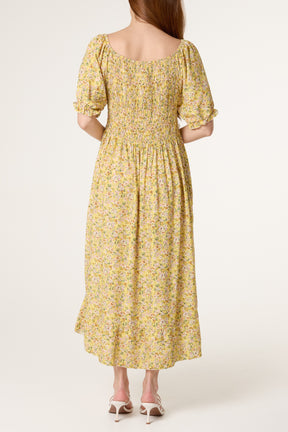 Ditsy Floral Milkmaid Midi Dress