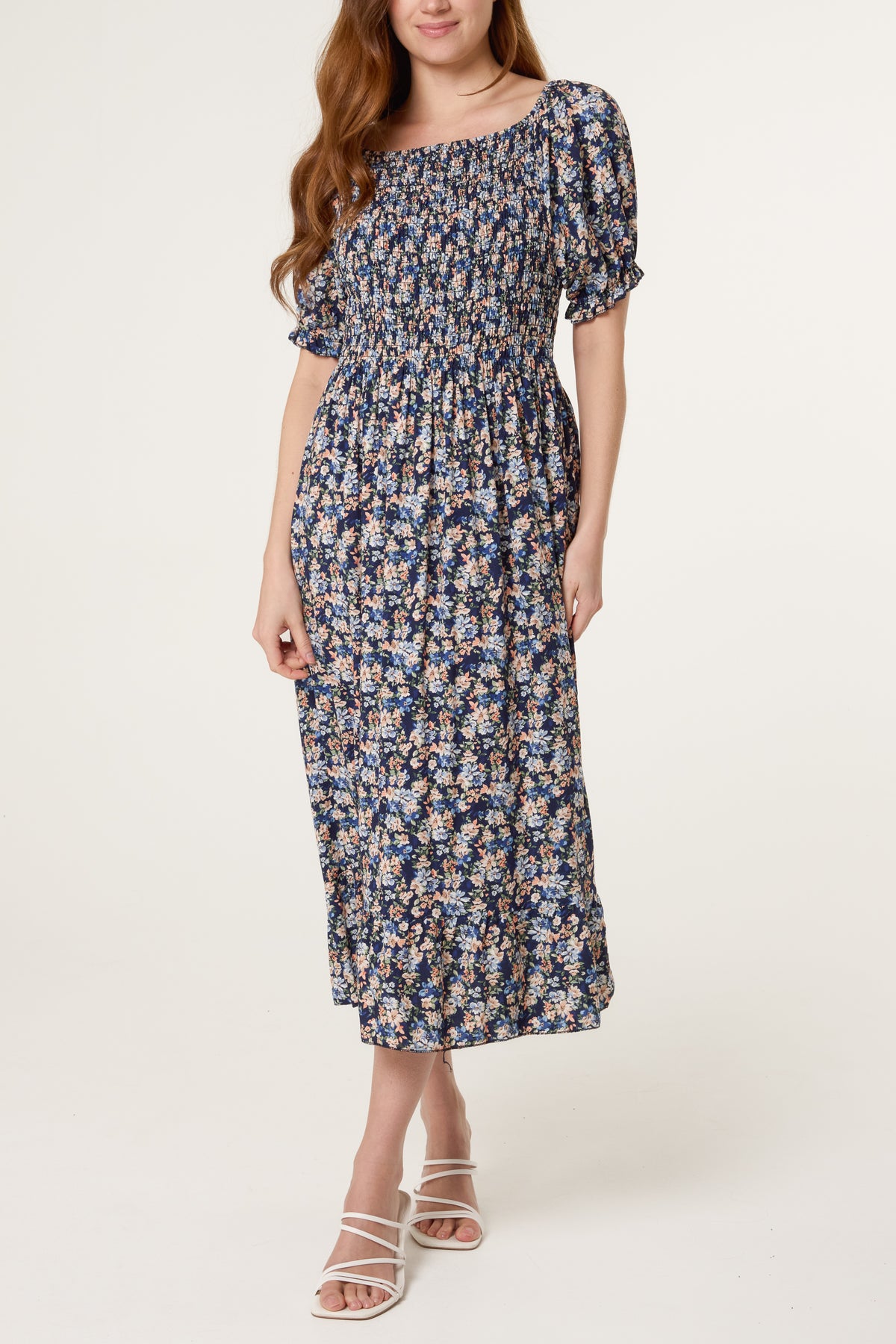 Ditsy Floral Milkmaid Midi Dress