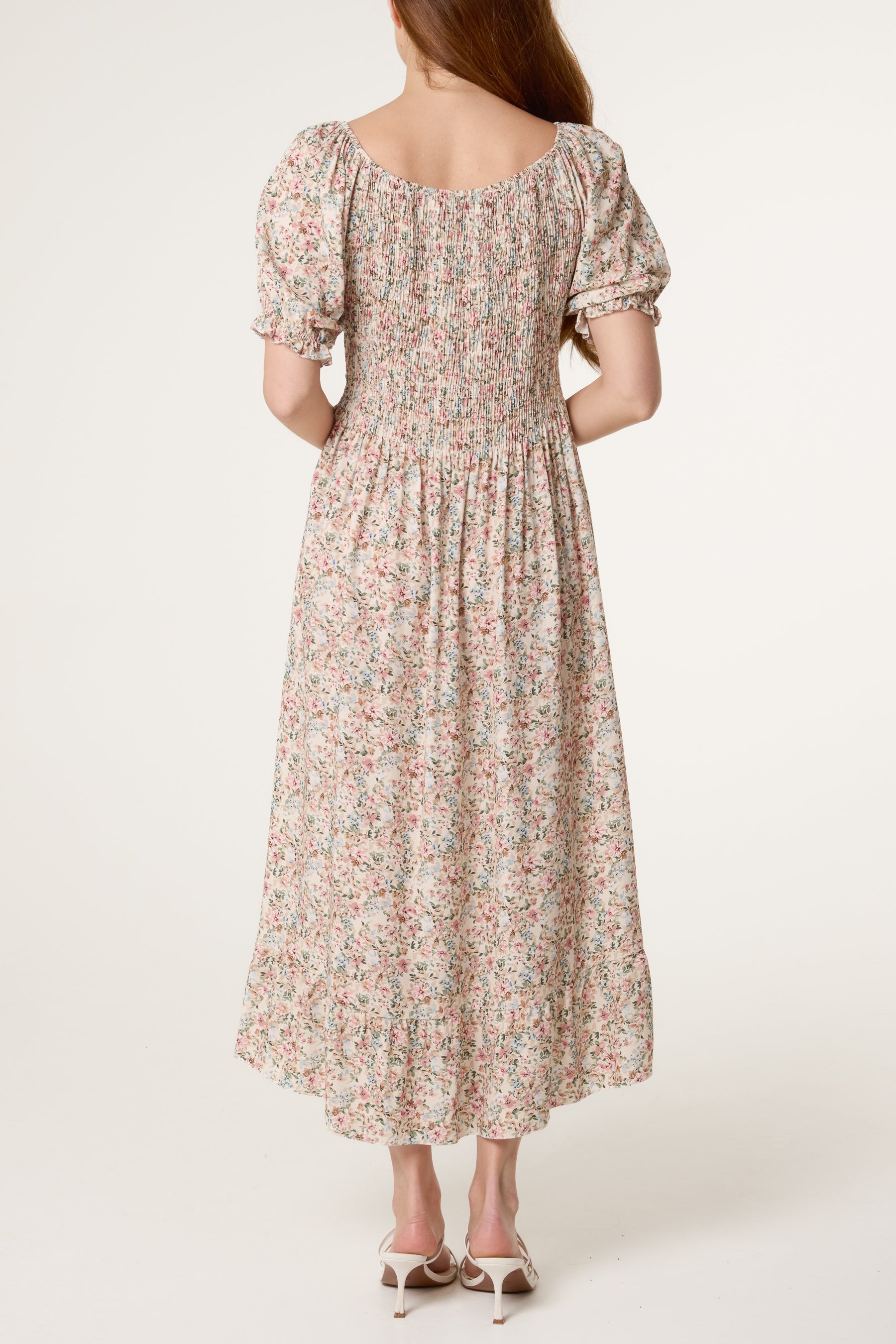Ditsy Floral Milkmaid Midi Dress