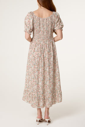 Ditsy Floral Milkmaid Midi Dress