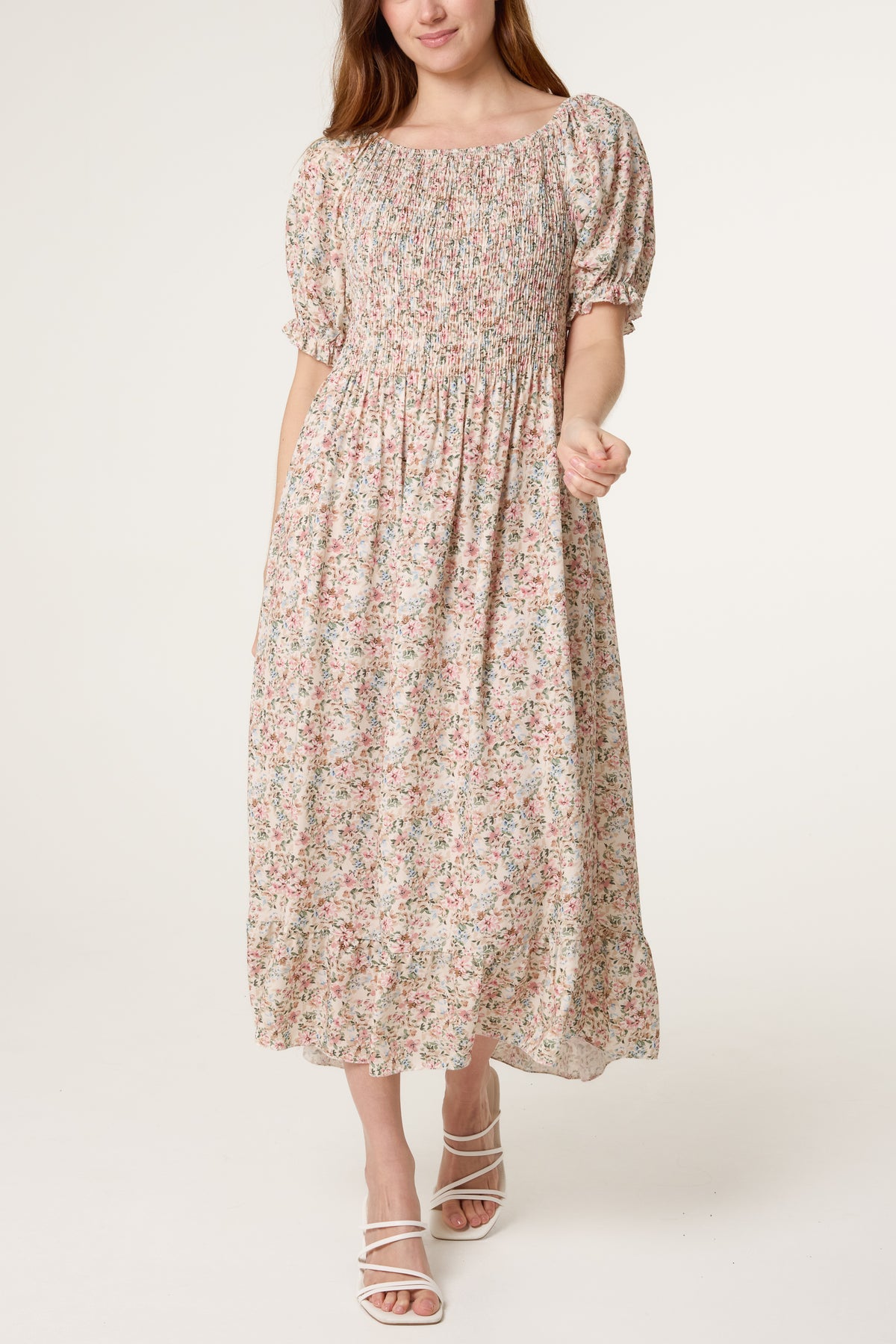 Ditsy Floral Milkmaid Midi Dress