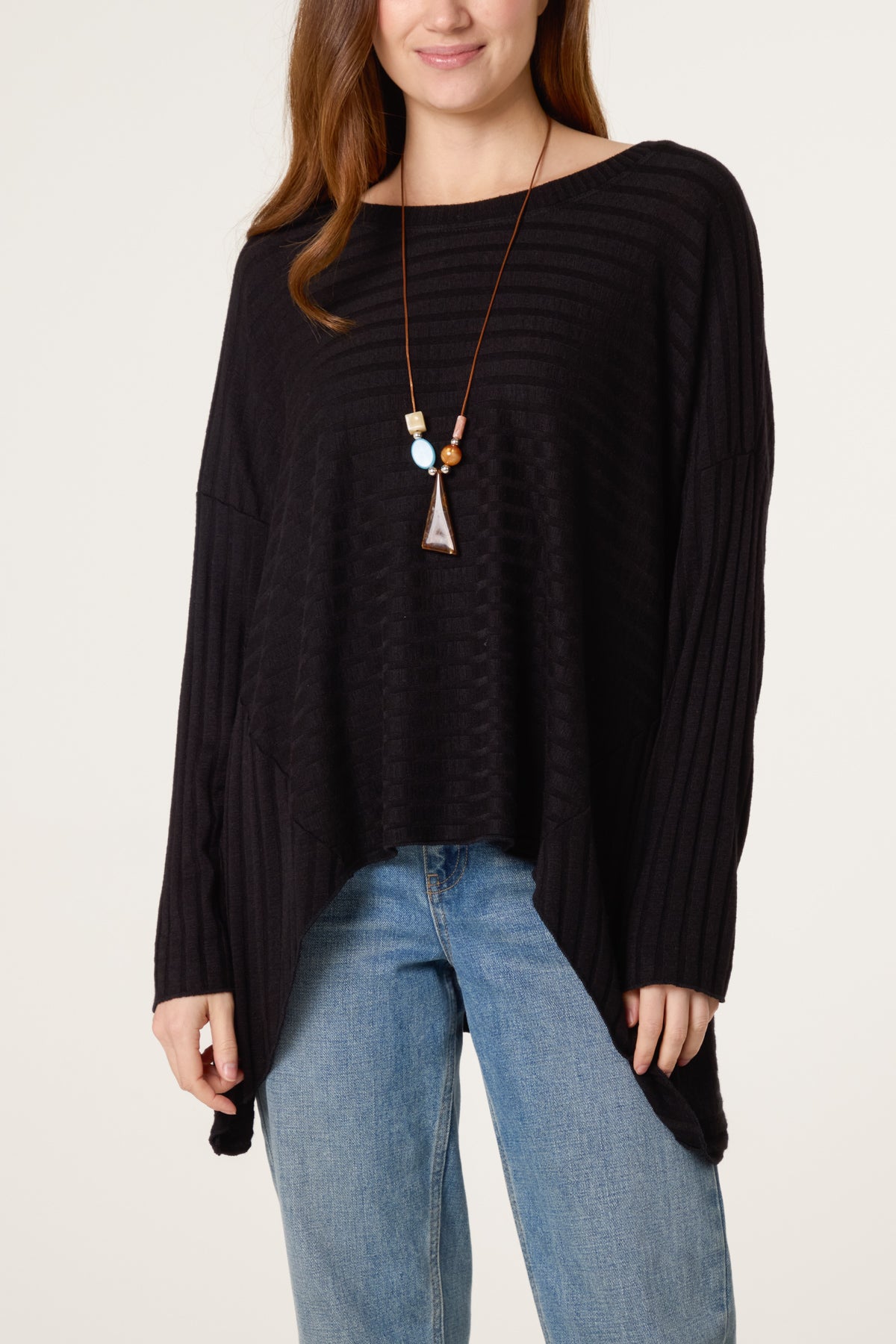 Necklace Wool Blend Fine Knit