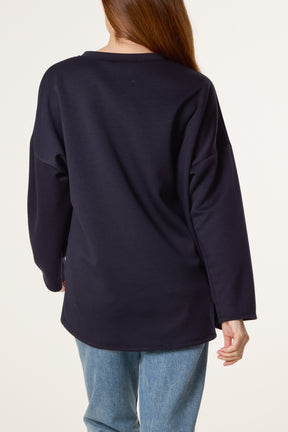 V-Neck "Amour" Soft Touch Sweatshirt