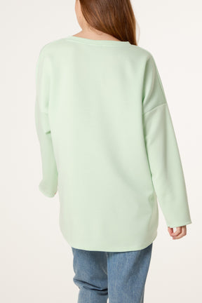V-Neck "Amour" Soft Touch Sweatshirt