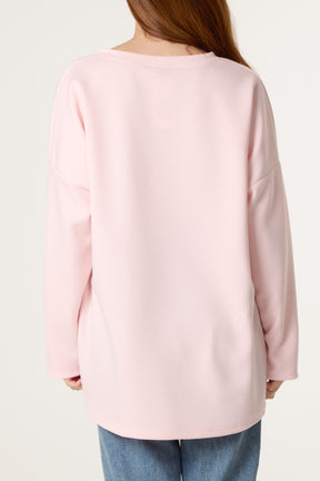 V-Neck "Amour" Soft Touch Sweatshirt