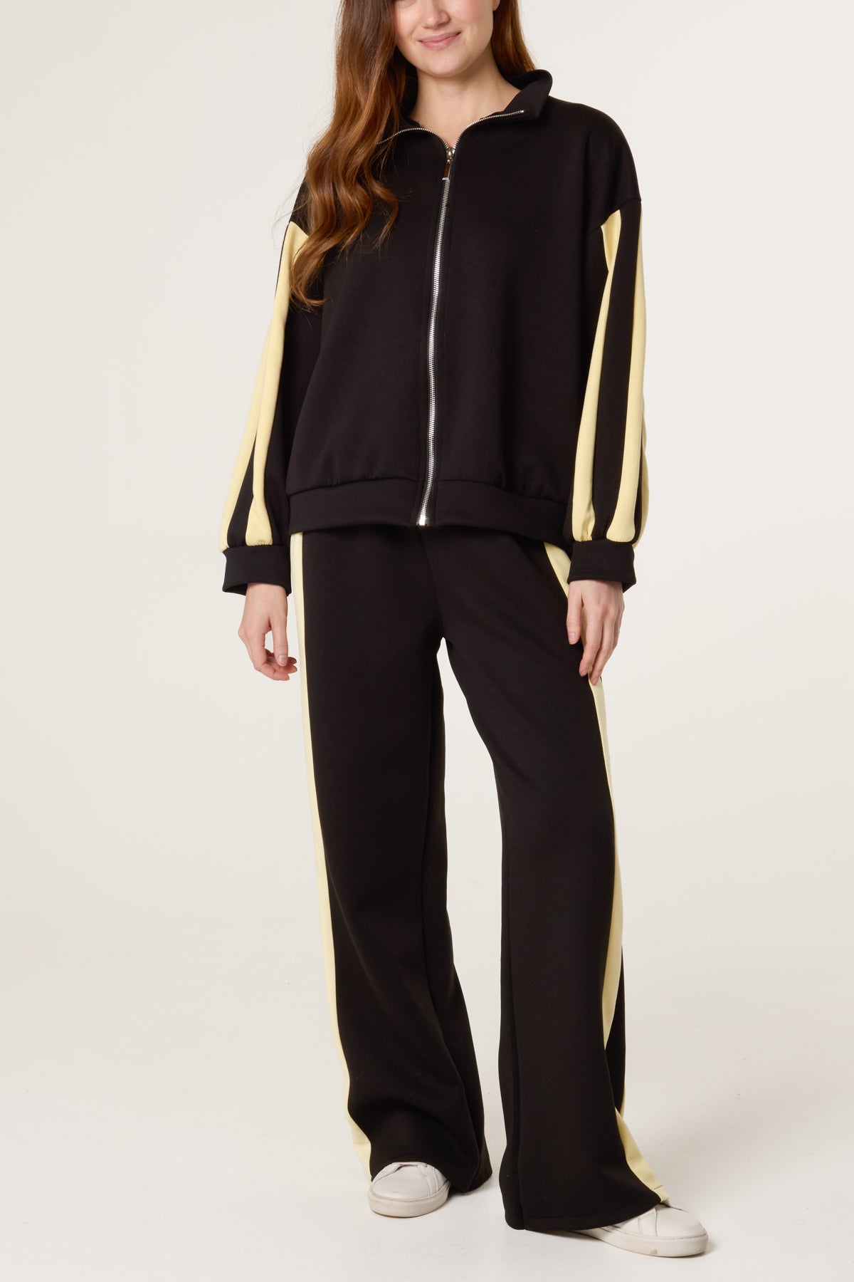 Funnel Neck Zip Up Side Stripe Tracksuit
