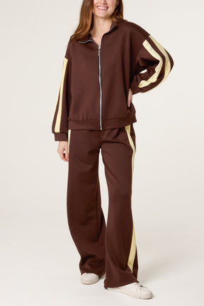 Funnel Neck Zip Up Side Stripe Tracksuit