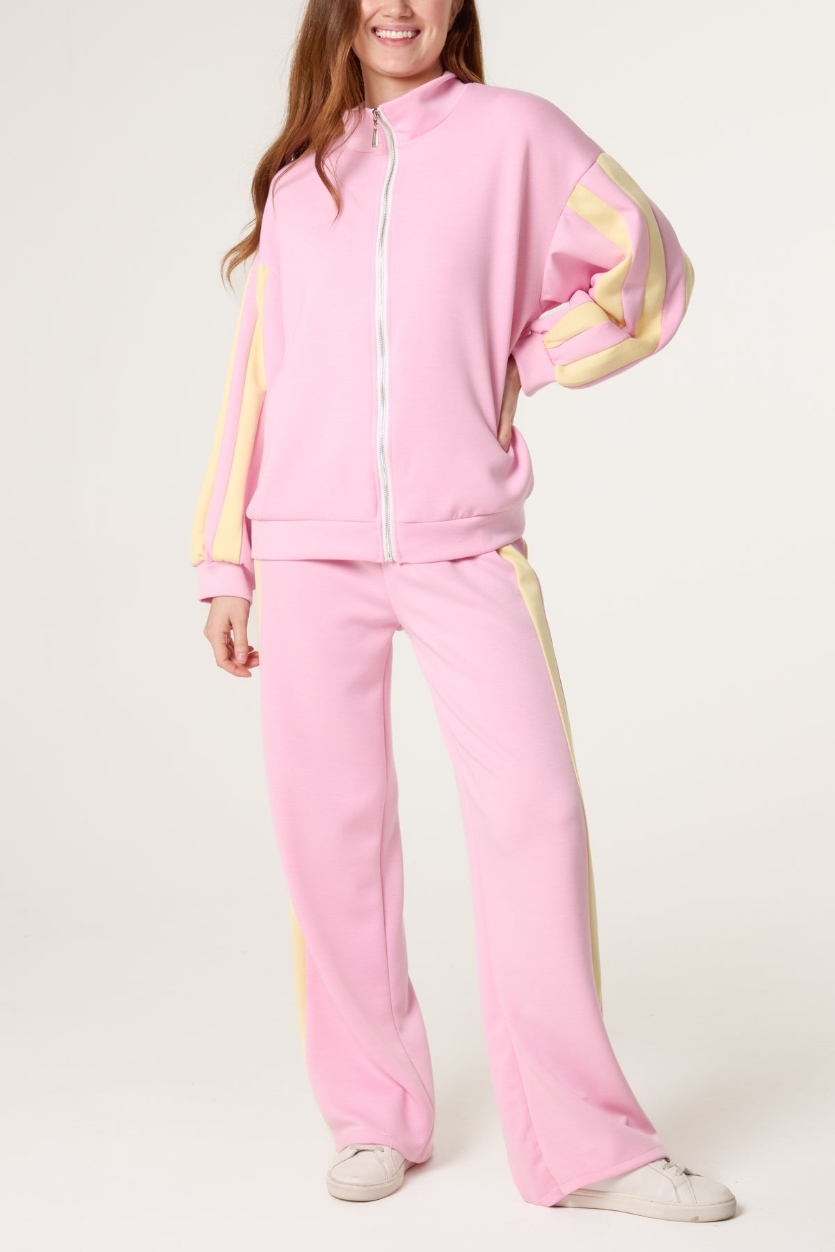Funnel Neck Zip Up Side Stripe Tracksuit