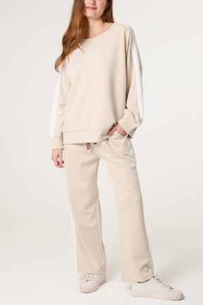 Side Stripe Sweatshirt & Wide Leg Set