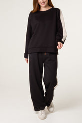 Side Stripe Sweatshirt & Wide Leg Set
