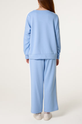 Side Stripe Sweatshirt & Wide Leg Set