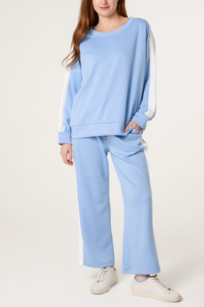 Side Stripe Sweatshirt & Wide Leg Set
