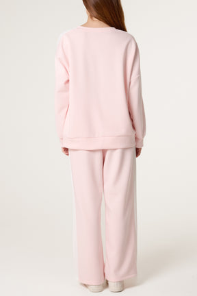 Side Stripe Sweatshirt & Wide Leg Set