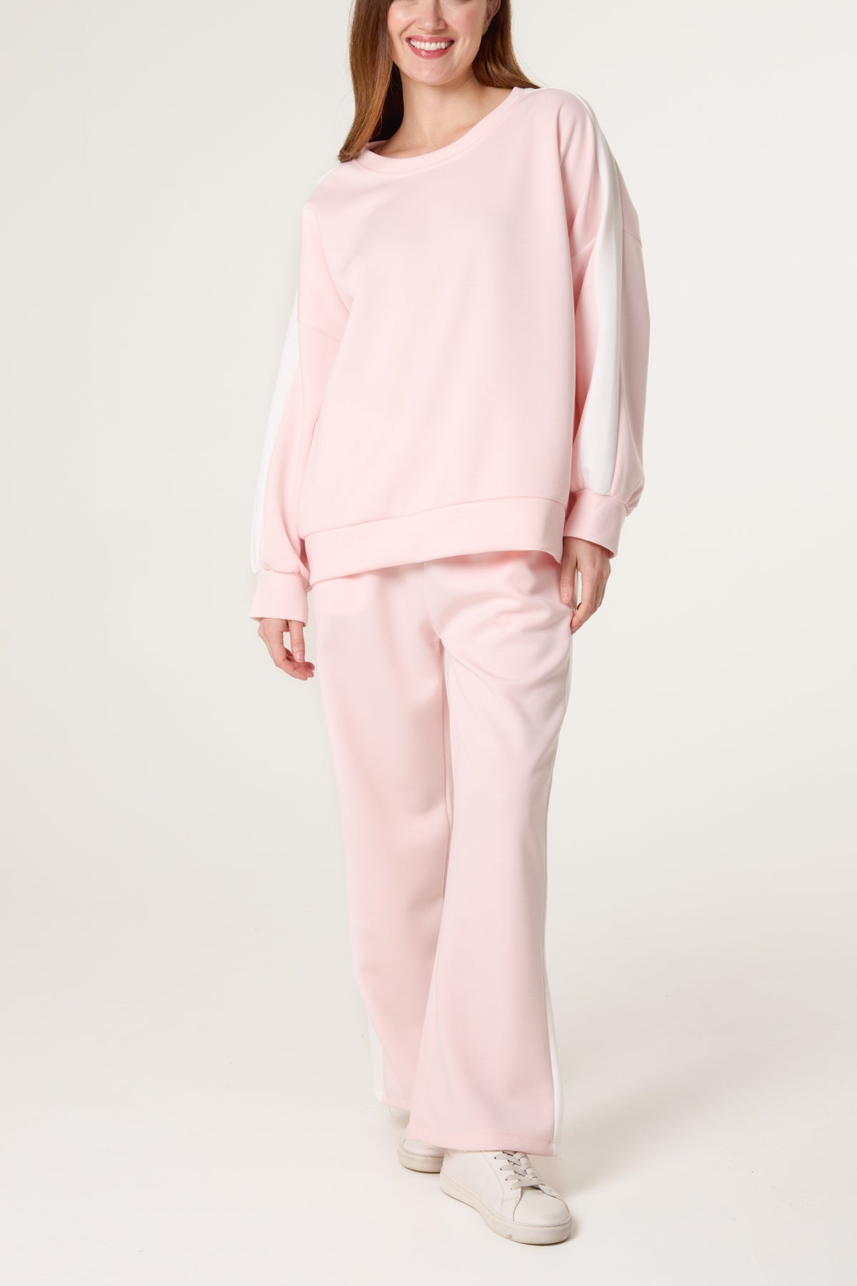 Side Stripe Sweatshirt & Wide Leg Set