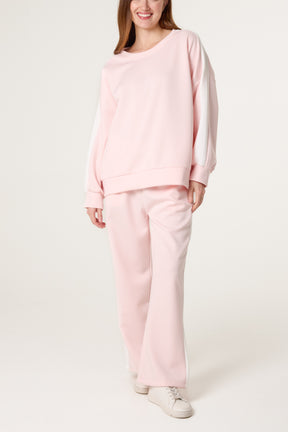 Side Stripe Sweatshirt & Wide Leg Set