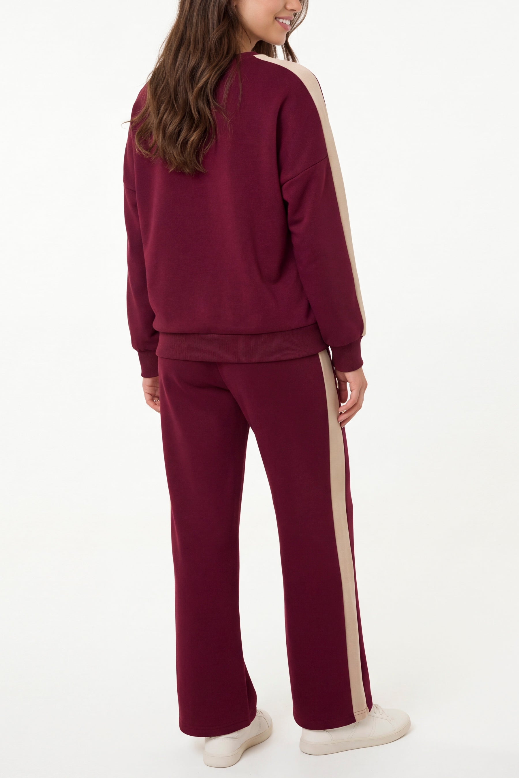 Side Stripe Sweatshirt & Wide Leg Set