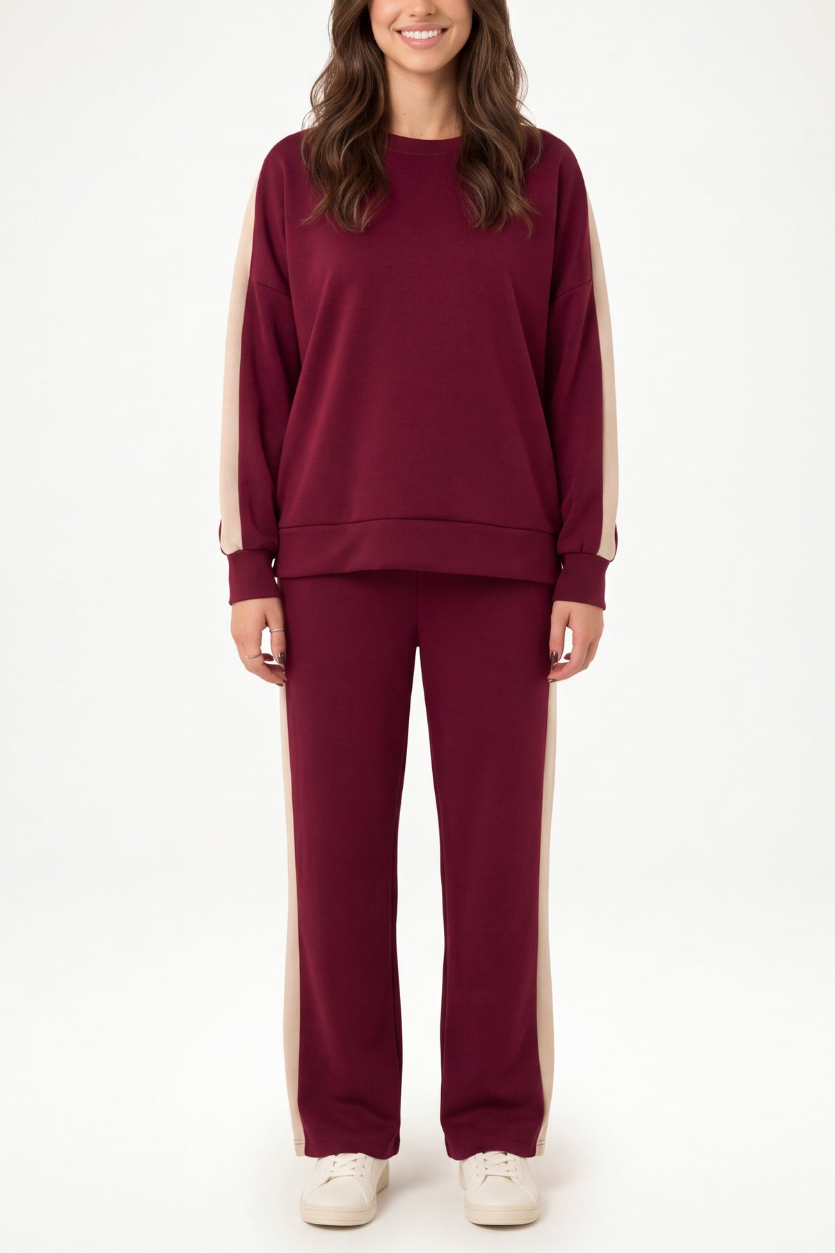 Side Stripe Sweatshirt & Wide Leg Set