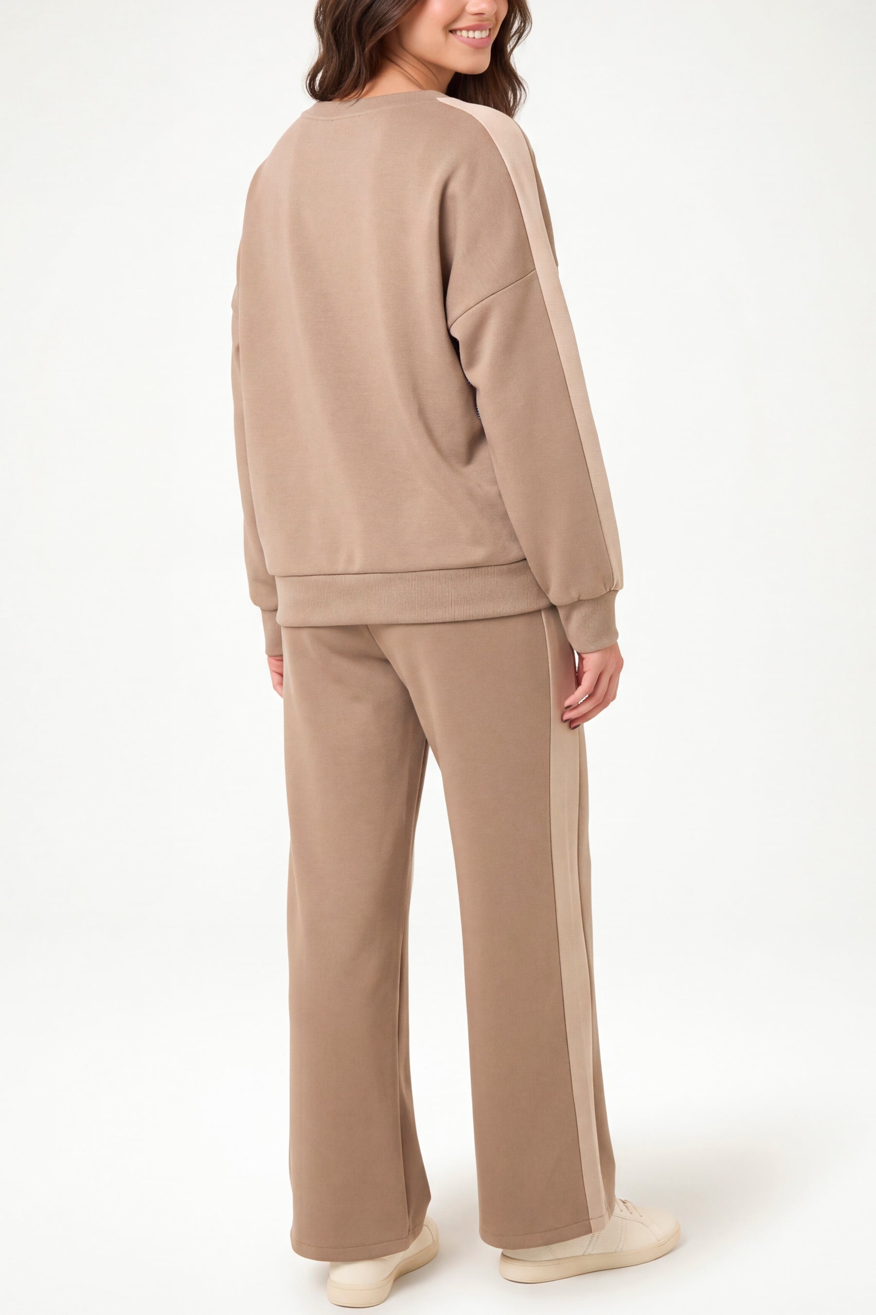 Side Stripe Sweatshirt & Wide Leg Set