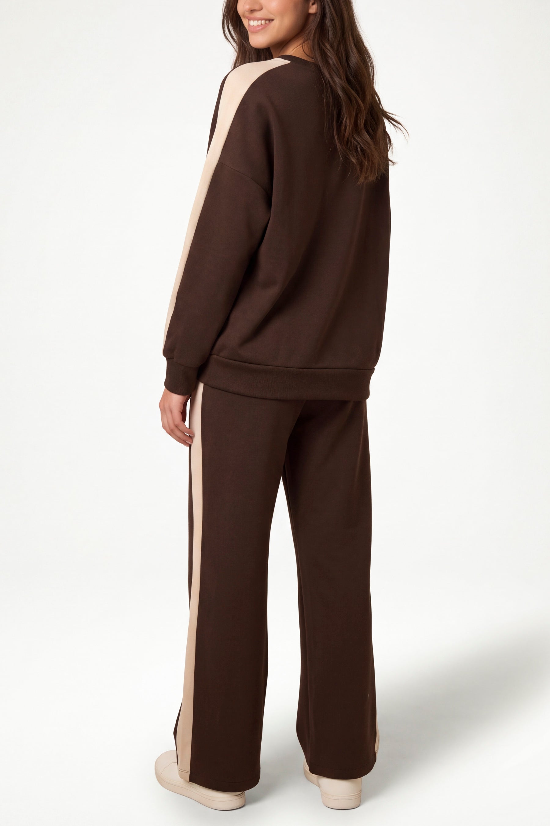 Side Stripe Sweatshirt & Wide Leg Set