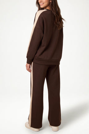 Side Stripe Sweatshirt & Wide Leg Set
