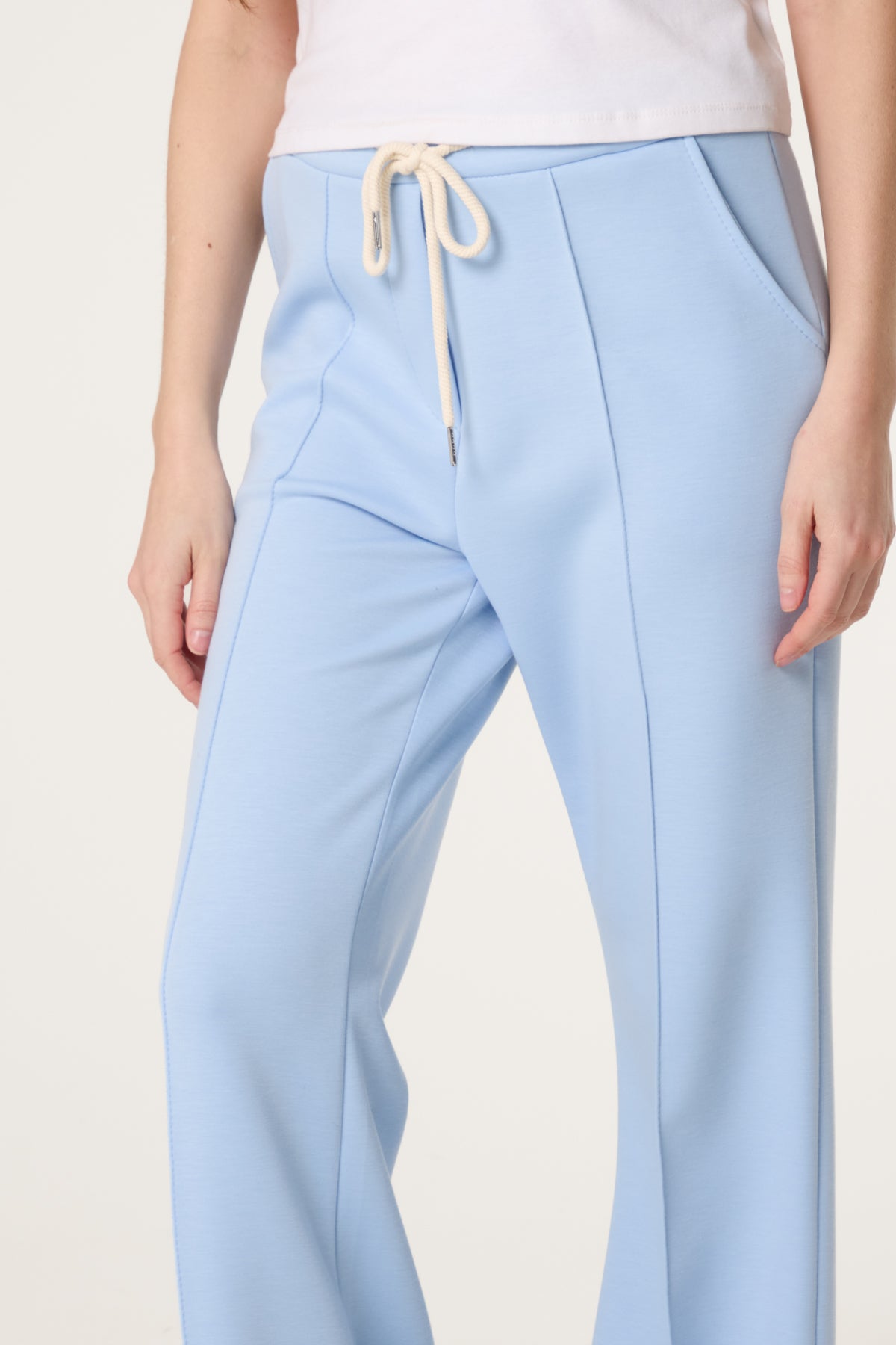 Drawstring Front Crease Flares