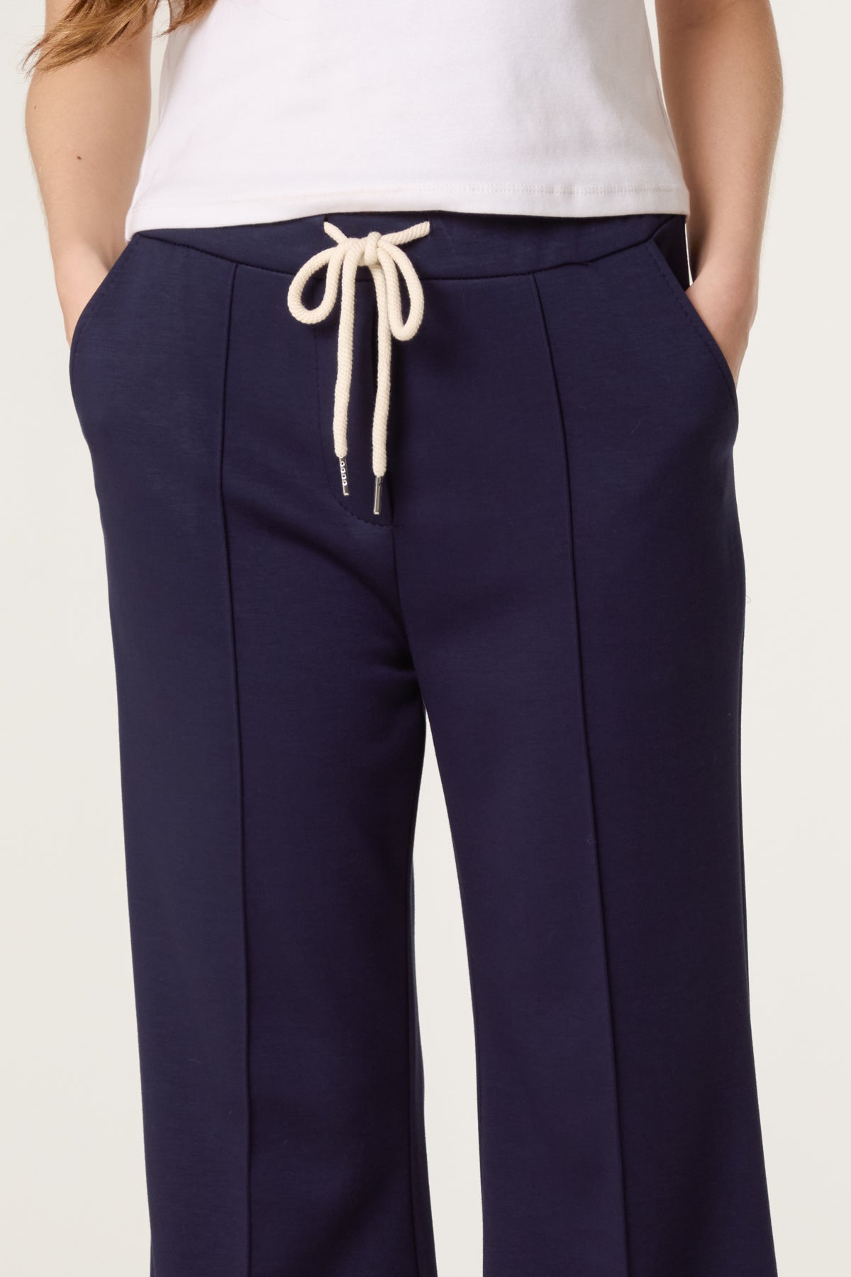 Drawstring Front Crease Flares