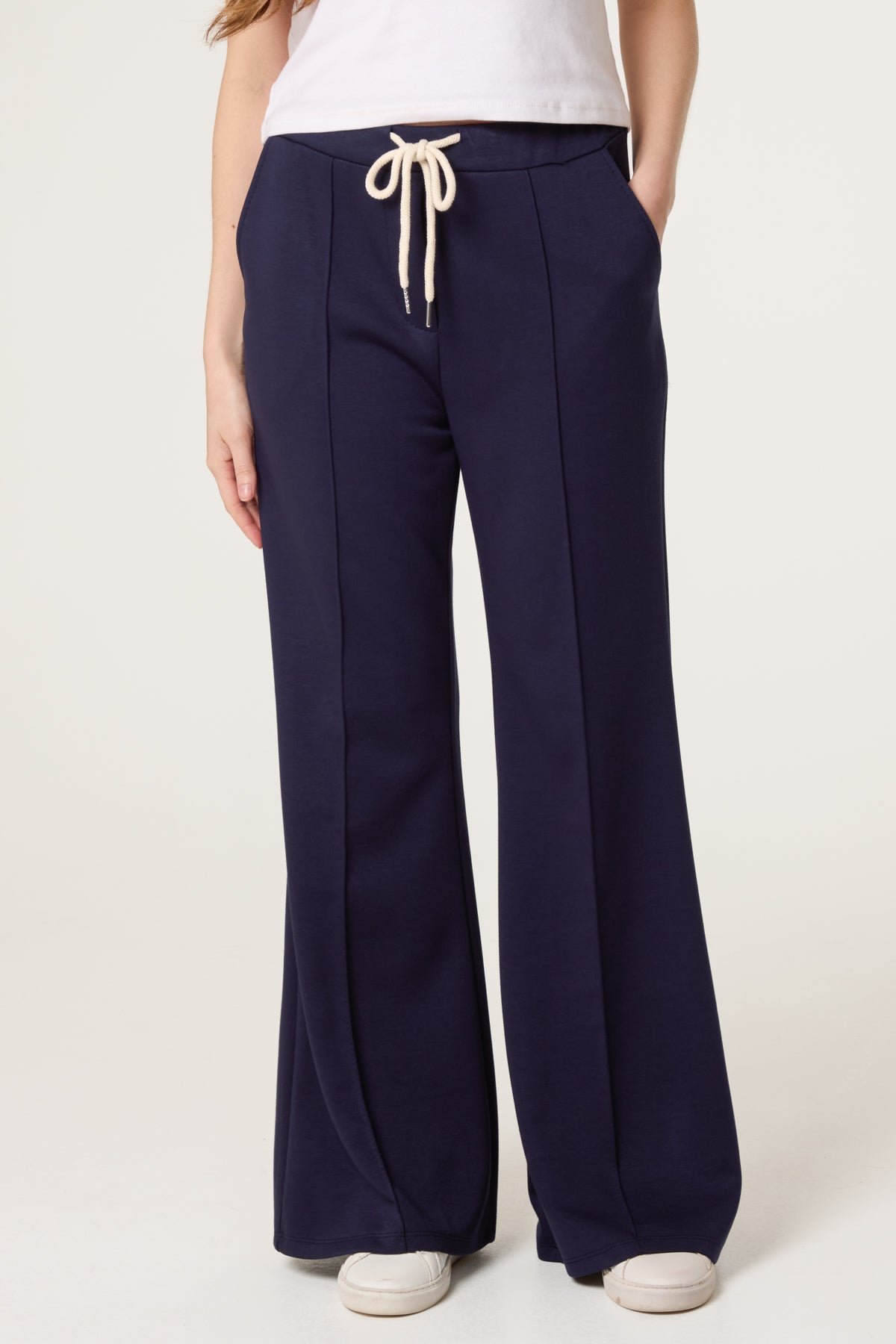 Drawstring Front Crease Jogger Trousers