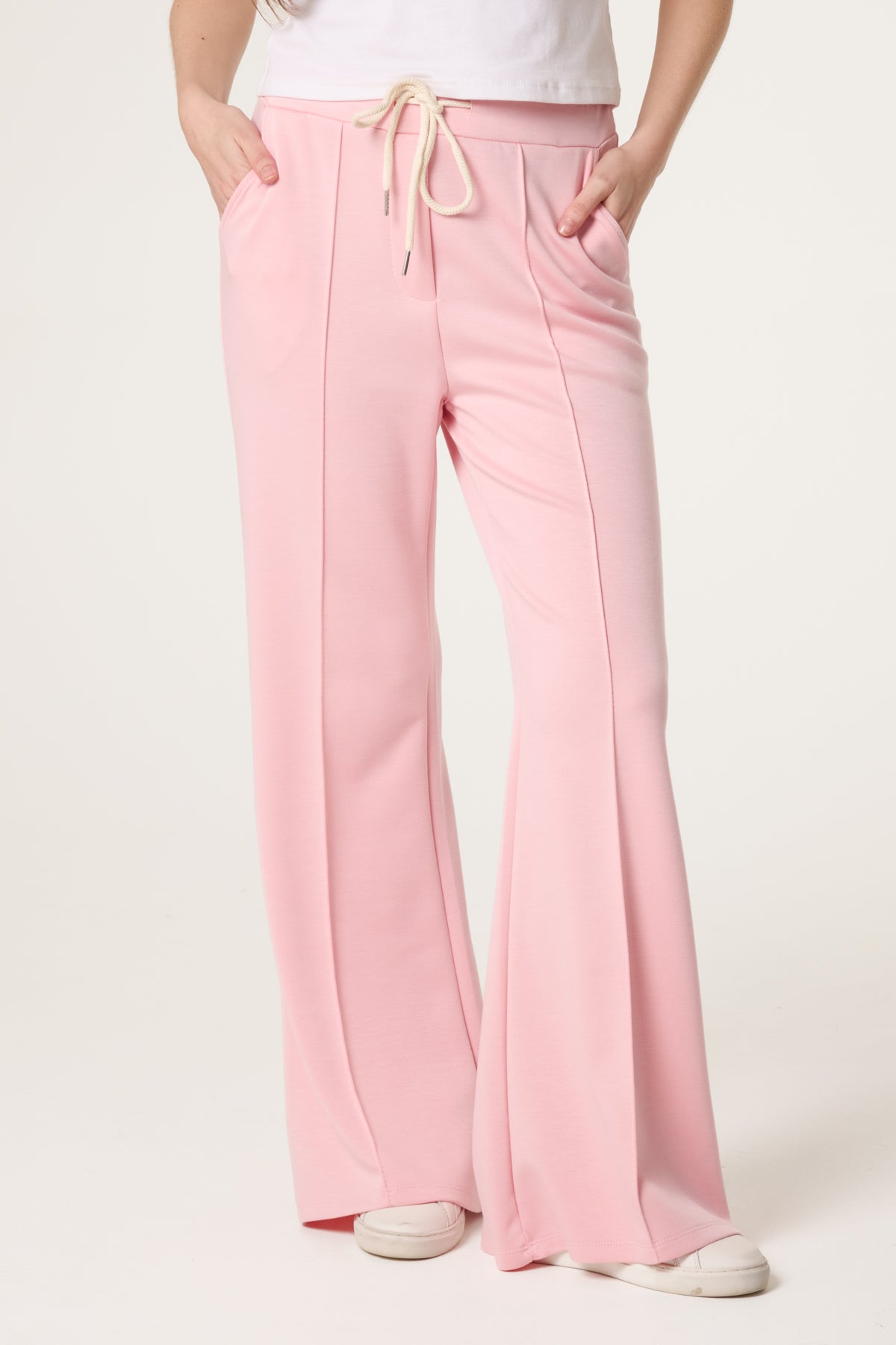 Drawstring Front Crease Flares