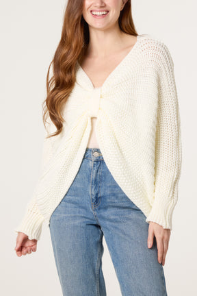 Bow Detail Chunky Knit Jumper