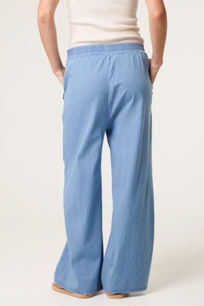 Three Button Denim Culotte Trousers