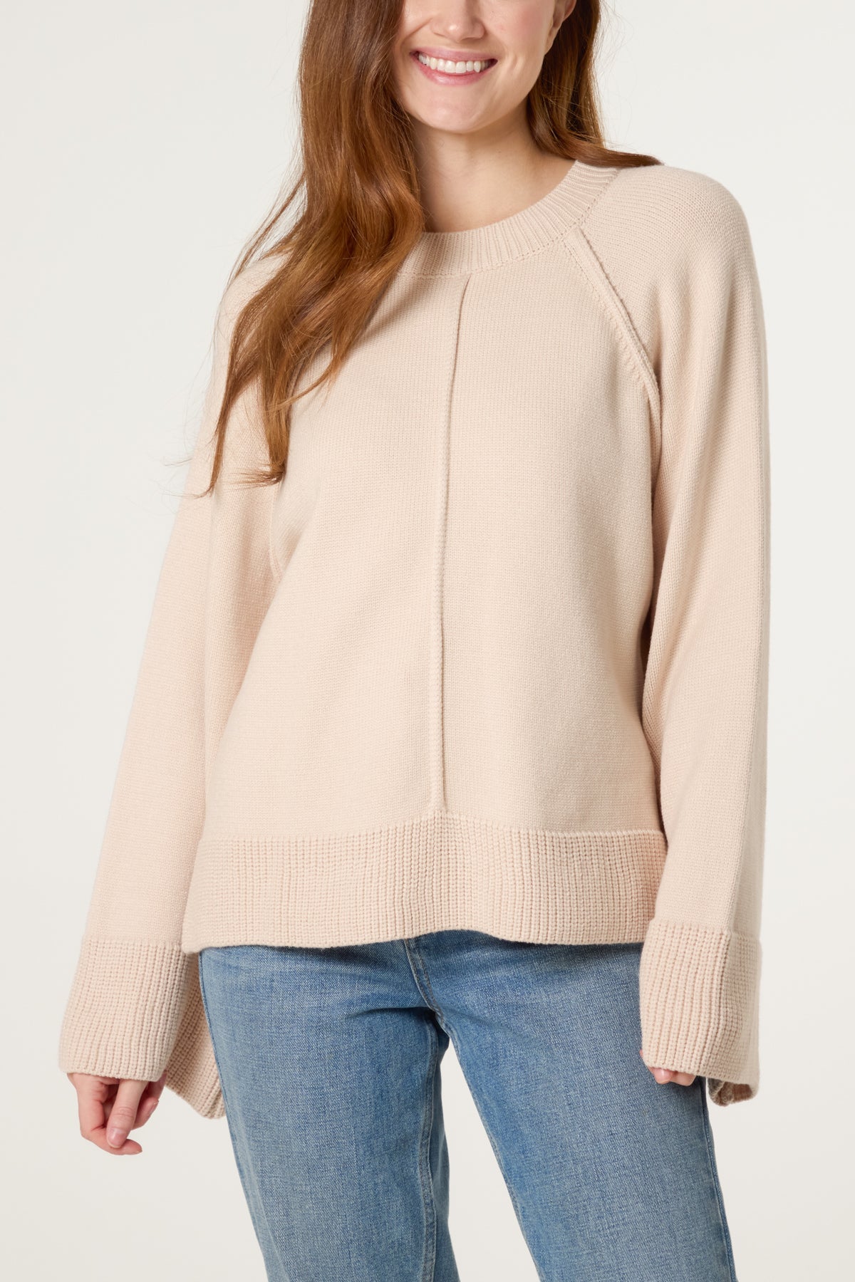 Round Neck Seam Detail Jumper