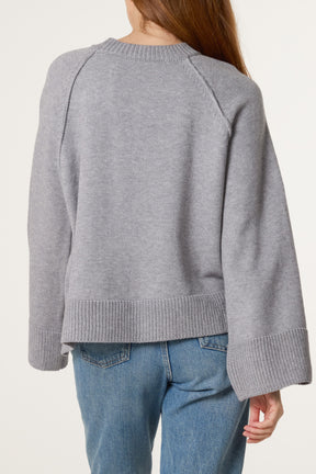Round Neck Seam Detail Jumper