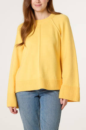 Round Neck Seam Detail Jumper