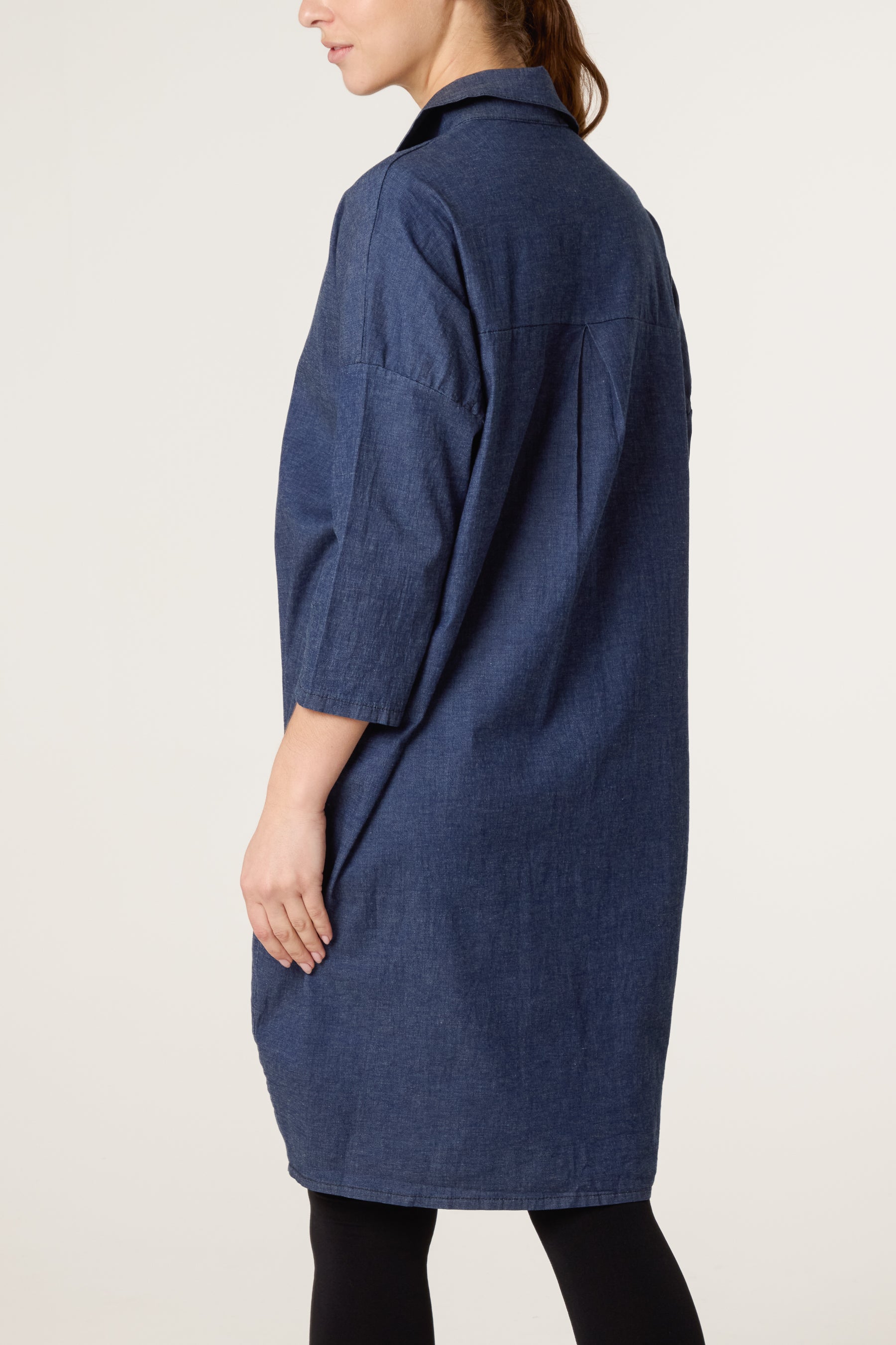 Shirt Cotton Denim Mini Dress