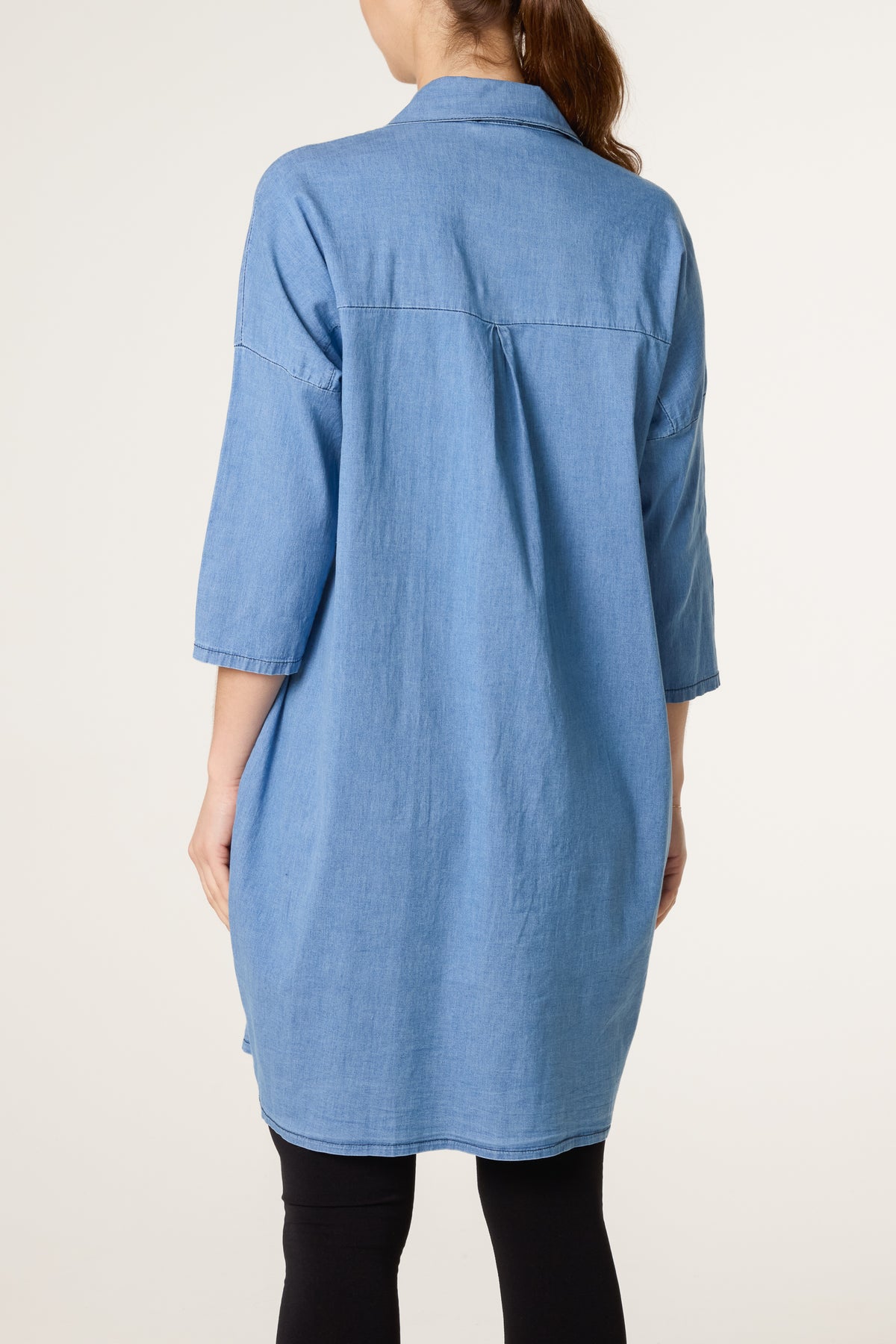 Shirt Cotton Denim Mini Dress