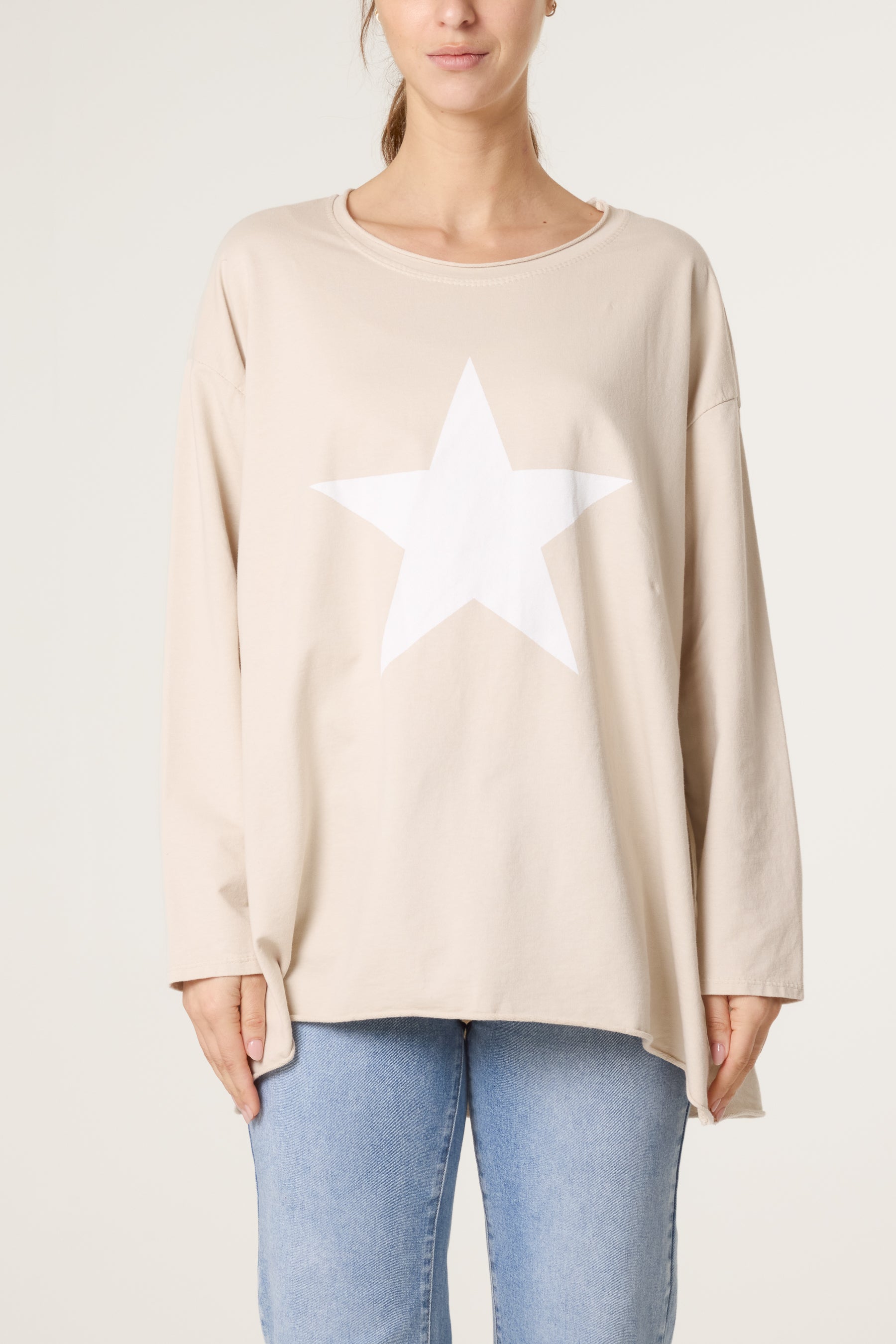 Star Long Sleeve Cotton Top