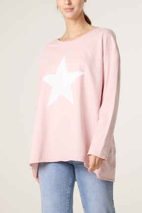 Star Long Sleeve Cotton Top