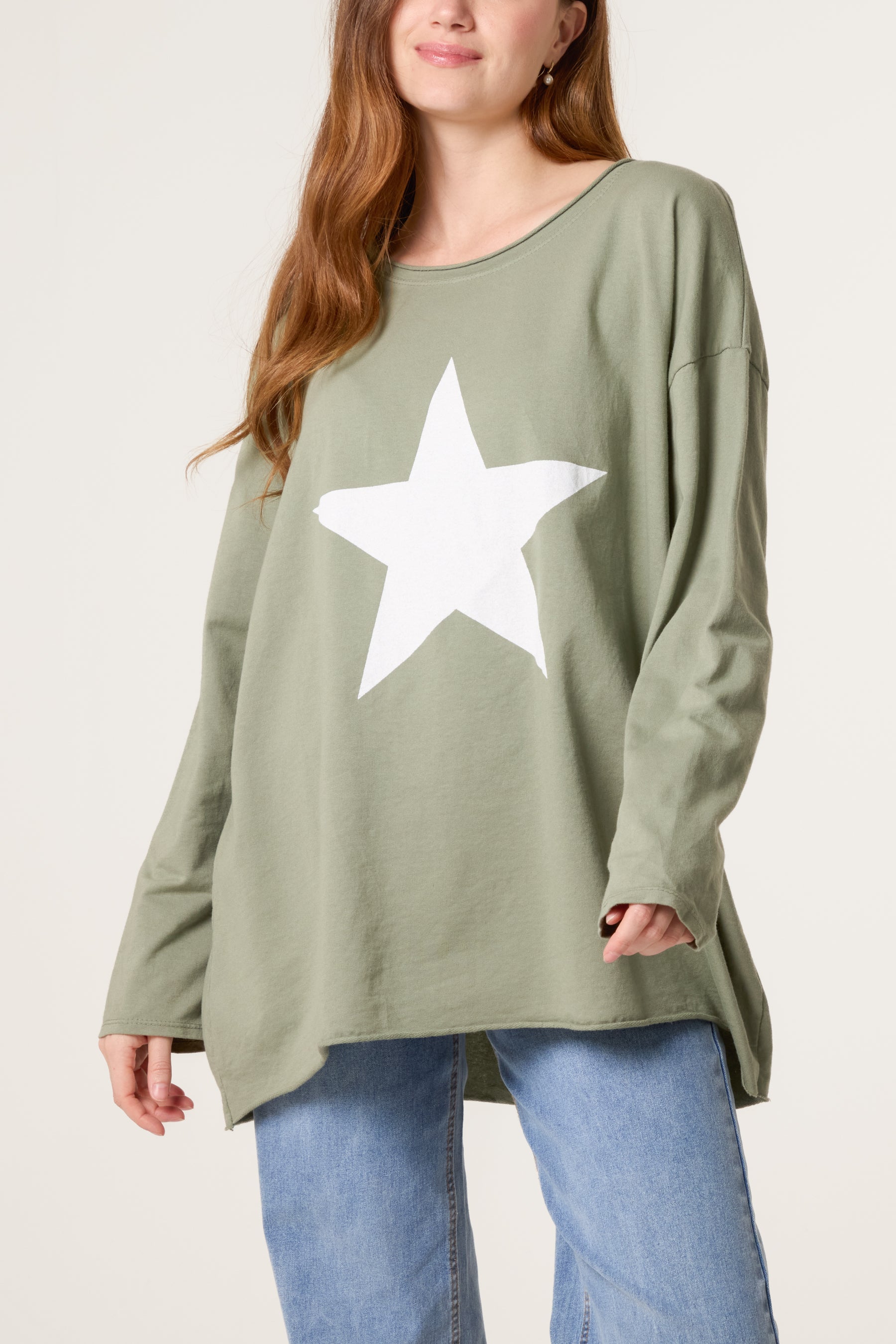 Star Long Sleeve Cotton Top