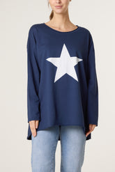 Star Long Sleeve Cotton Top