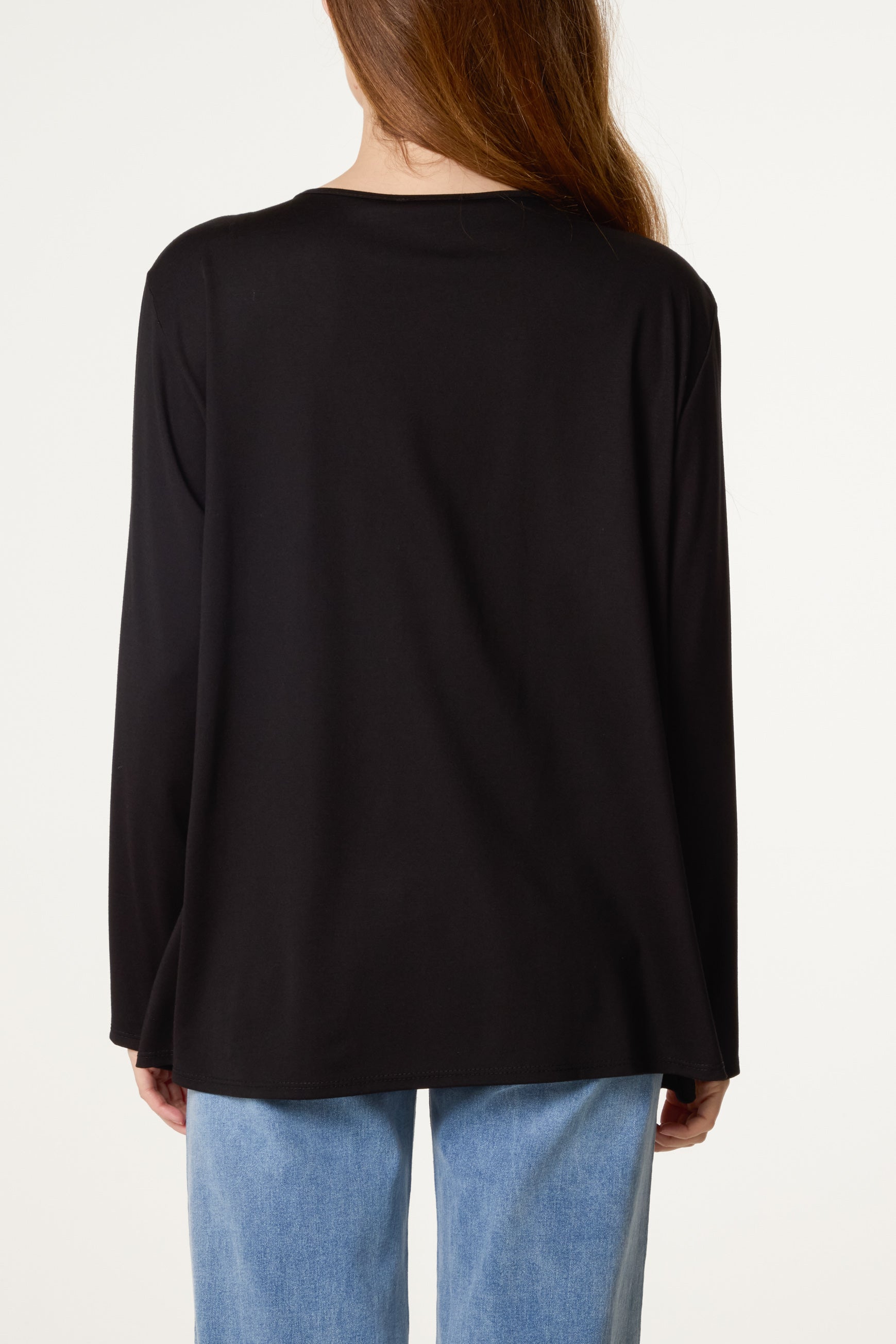 Gold Detail Keyhole Jersey Top