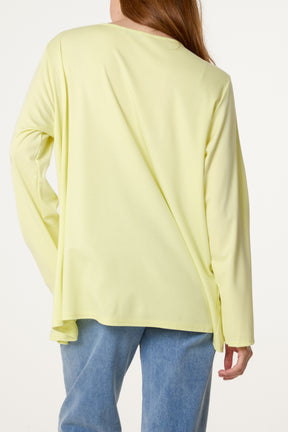 Gold Detail Keyhole Jersey Top