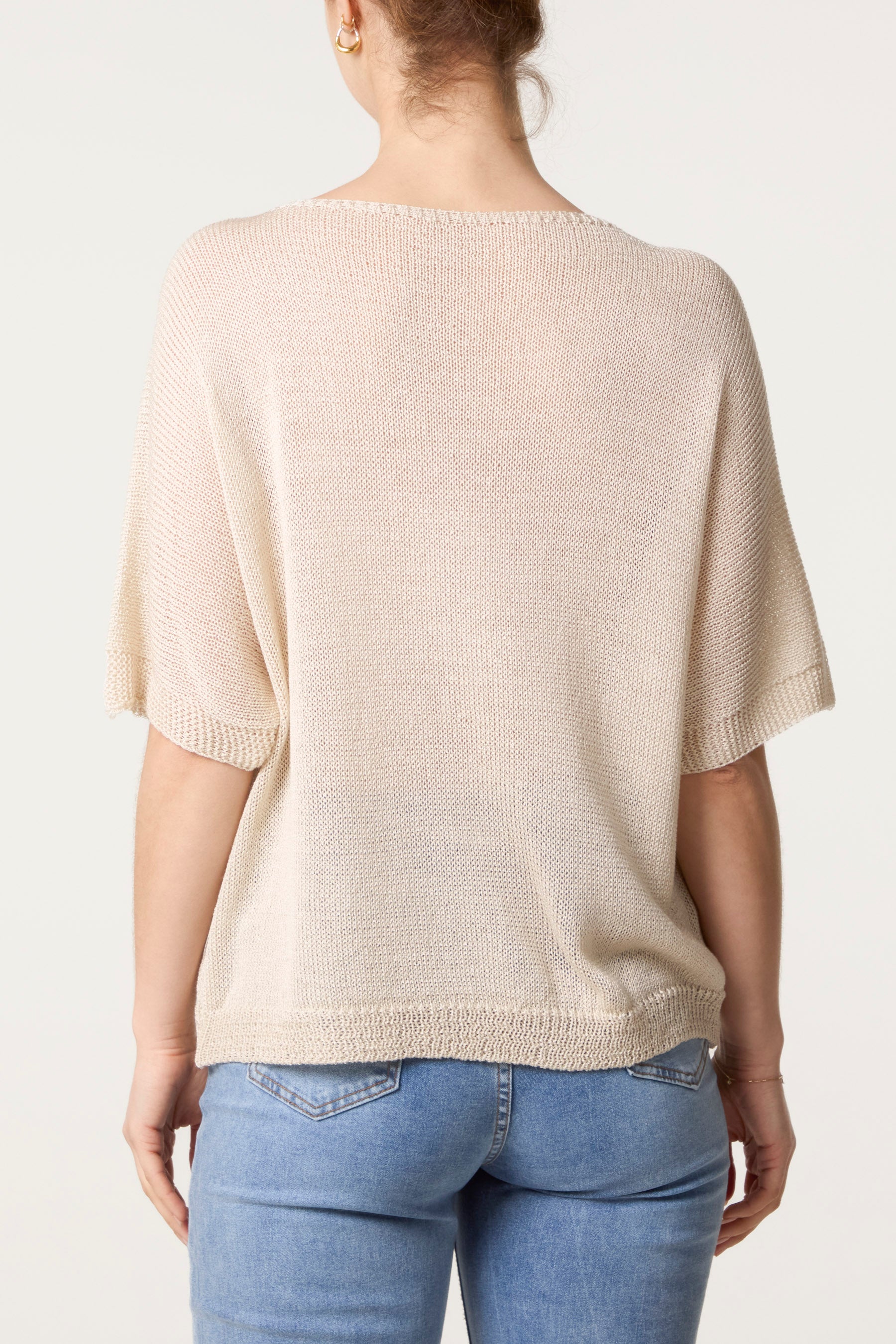 Fine Knit Net Short Sleeve Top