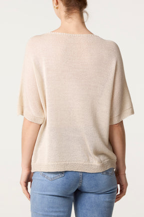Fine Knit Net Short Sleeve Top