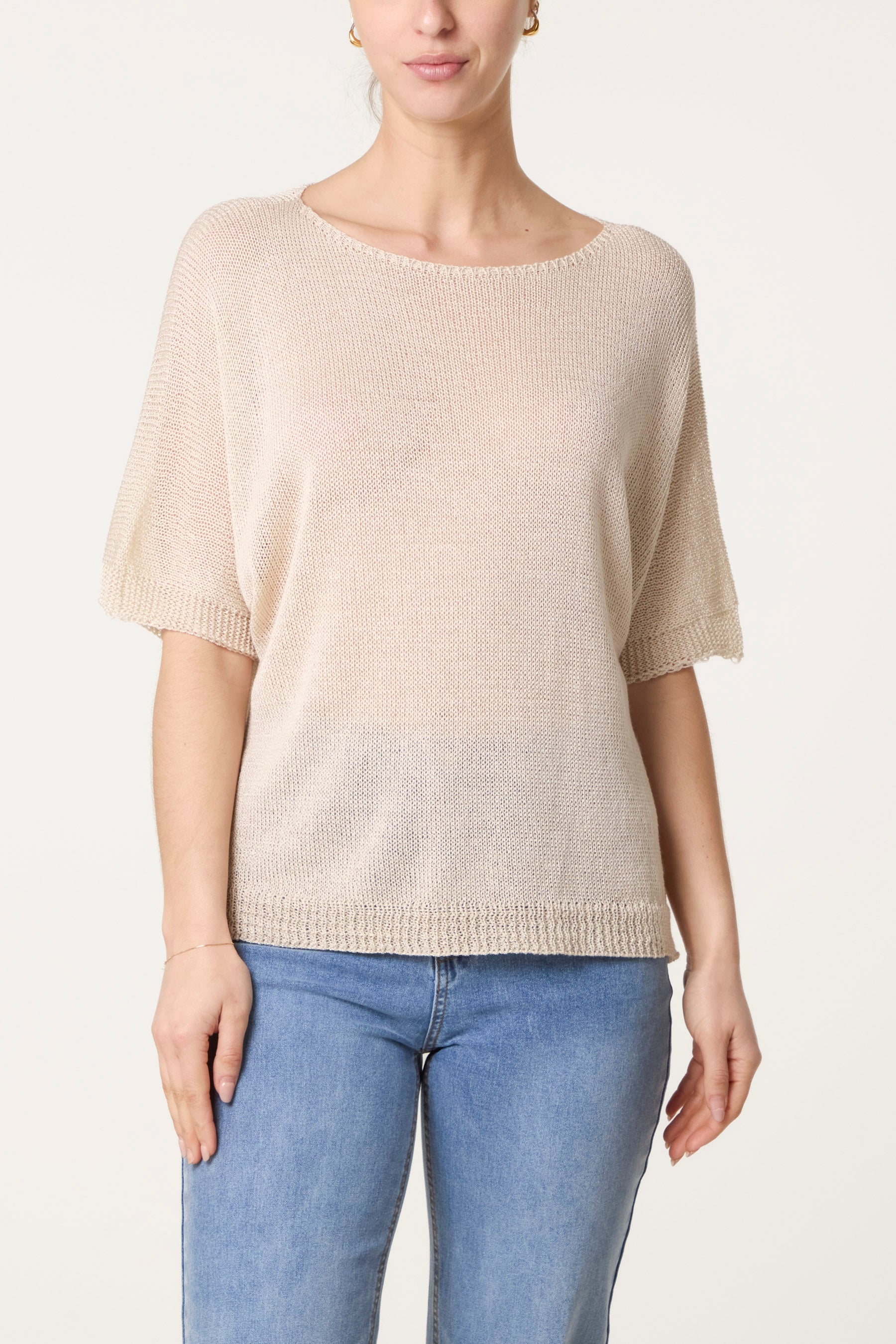 Fine Knit Net Short Sleeve Top