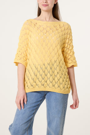 Tear Drop Short Sleeve Knit Top