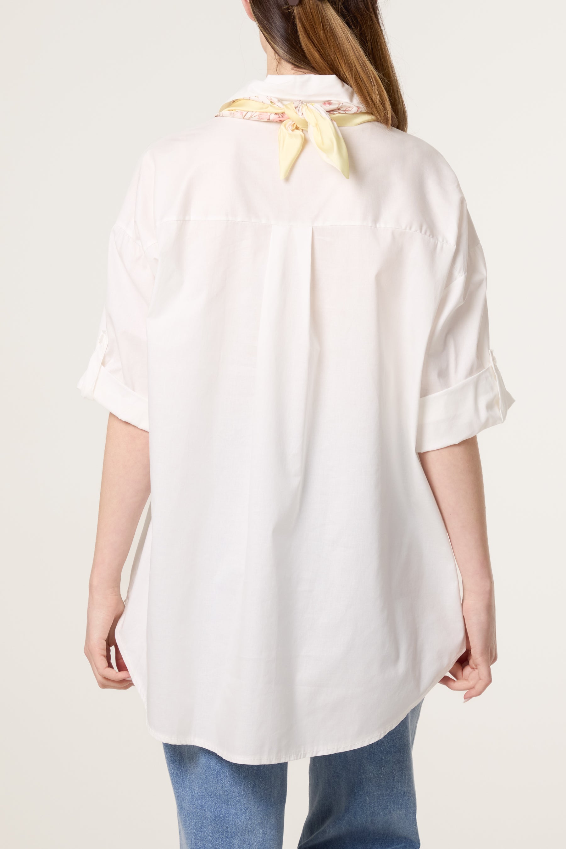 Floral Scarf Poplin Shirt