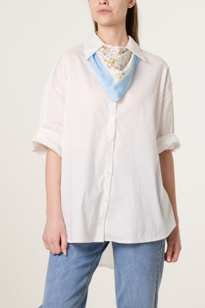 Floral Scarf Poplin Shirt