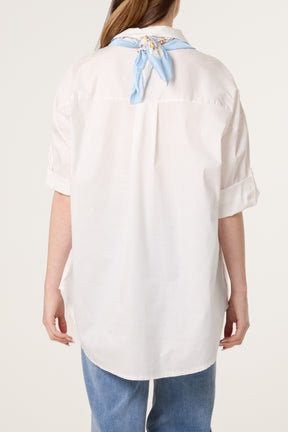 Floral Scarf Poplin Shirt